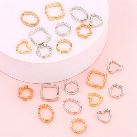 DIY Jewelry Making CCB Hollow Large Hole Beads Electroplated Plastic Spacer Beads For Bracelet Earring Necklace Handmade Craft