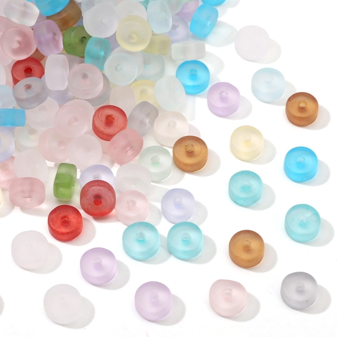 Matte Frosted Glass Beads 3x6mm Round Spacer Beads Multicolor For DIY Handmade Jewelry Making Necklace Bracelet Accessory