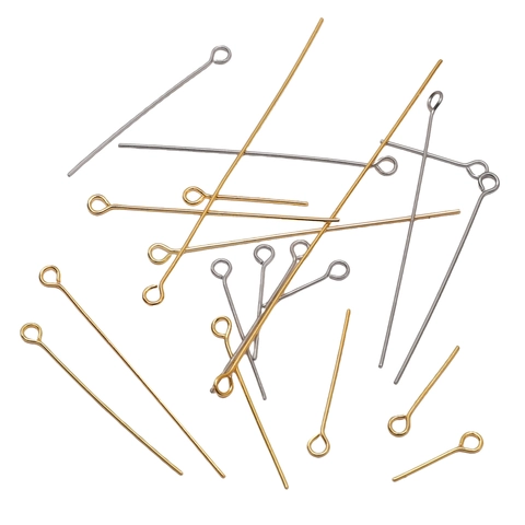 Stainless Steel Ball Head Pins Eye Pins T-Pins Crimp Bead Covers DIY Jewelry Making Accessories Gold Silver Metal Findings