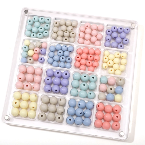 Macaron Color Acrylic Round Loose Beads For DIY Jewelry Making Handmade Bracelet Necklace Accessories Material Kit