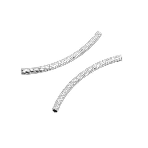 14K Gold Plated Copper Curved Tube Beads Twisted Noodle Connector For DIY Jewelry Making Bracelet Necklace Findings