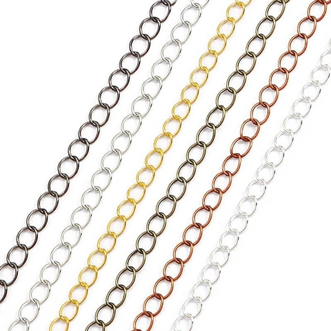 Iron DIY Jewelry Extension Chain For Necklace Bracelet Making Electroplated Multicolored Link Chain Accessory Handcrafting