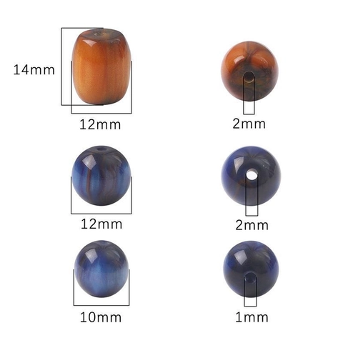 Multicolor Resin Galaxy Marble Swirl Loose Beads For DIY Jewelry Making Bracelet Necklace Handmade Craft Supplies