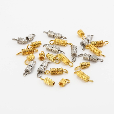 DIY Jewelry Alloy Barrel Screw Clasps For Necklace Bracelet Making Findings Gold Silver Plated Spiral Connecting Buckles Accessories