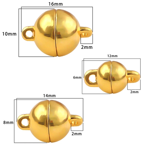 Smooth Alloy Magnetic Clasp Round Ball Connector For DIY Necklace Bracelet Jewelry Making Finding Gold Silver White K