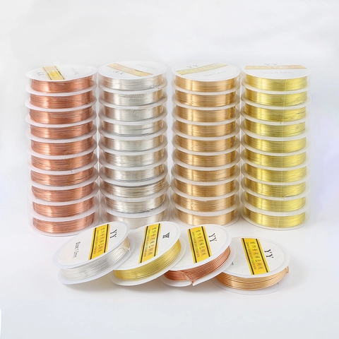 Color Preserving Copper Wire For DIY Jewelry Making Metallic Beading Craft Wrapping Wire In Gold Silver KC Gold Red Copper