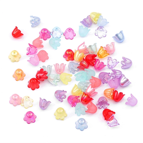 Acrylic Lily Of The Valley Flower Charms DIY Jewelry Making Accessories For Necklace Bracelet Earrings Frosted Transparent Faux Artificial Pearl Colorful Floral Findings
