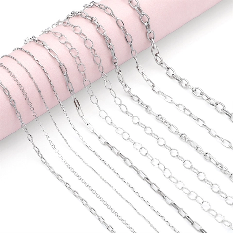 304 Stainless Steel DIY Jewelry Chain Link Bulk Satellite Heart Cross Style For Necklace Bracelet Keychain Craft Making
