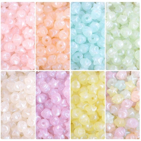 Iriserende Acryl Ster Hart Losse Kralen Voor DIY Armband Ketting Oorbel Sieraden Maken Handgemaakte Ambachten Macaron Kleuren