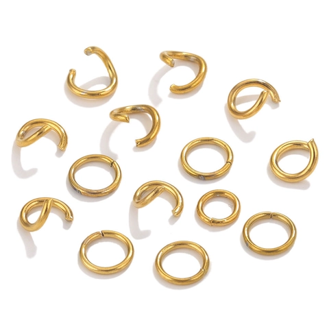 Stainless Steel Open Jump Rings 18K Gold Plated Vacuum Color Preserving Connection Loops For DIY Jewelry Making Crafts
