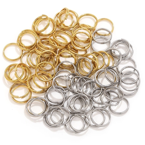 Stainless Steel Double Layer Split Rings For DIY Jewelry Keychain Making Gold Silver Circular Connector Jump Rings Findings