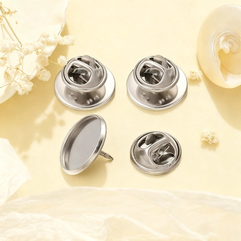 DIY Jewelry Findings Stainless Steel Brooch Pin Base Butterfly Clutch Tie Tack Blank Lapel Pin For Handmade Accessories