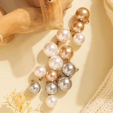 Acciaio Inossidabile Tondo Perla Artificial d'Imitazione Ciondolo per Fai-da-te Collana Bracciale Orecchino Accessorio Gioielli Donna