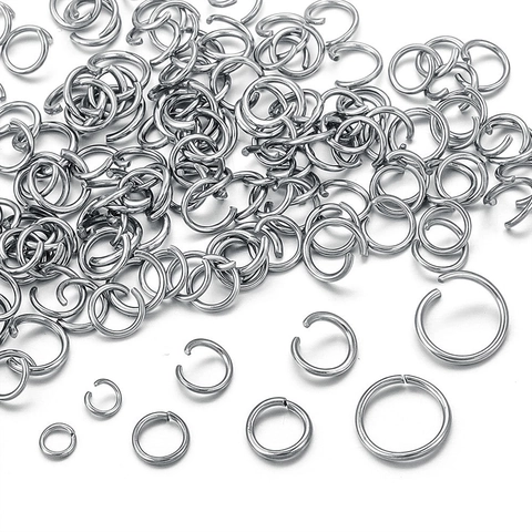 Edelstahl Offene Binderinge Silber Verbinder Für DIY Schmuckherstellung Runde Metallische Bastelzubehör Teile
