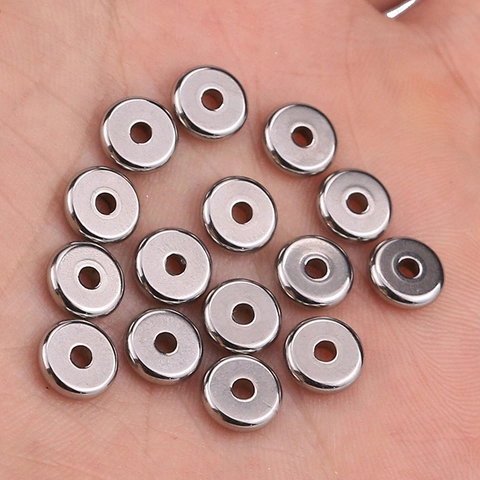 Stainless Steel Abacus Beads Gold Silver Rose Gold Plated Wheel Beads Flat Spacer Beads For DIY Jewelry Making Bracelet Necklace Findings