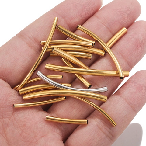 Tubes Courbés en Acier Inoxydable Perles de Connexion Creuses pour la Fabrication de Bijoux Bracelet Collier DIY