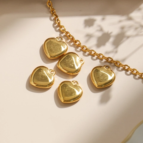 Colgantes de Corazón Sólido 3D de Acero Inoxidable 304 Alto Pulido Espejo Joyería DIY Pendientes Collares Dijes Corazón