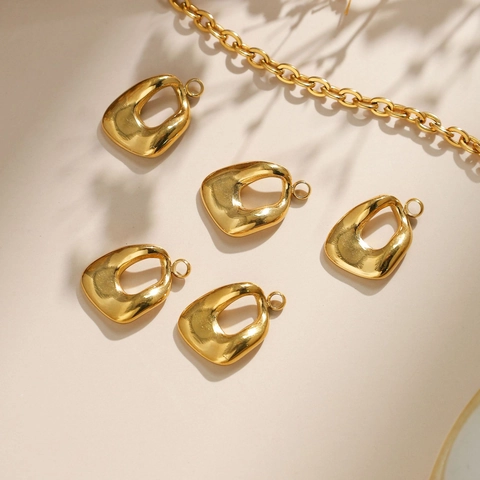 304 Stainless Steel Geometric Irregular Hollow Pendants DIY Jewelry Findings Gold Silver Charms For Necklace Making