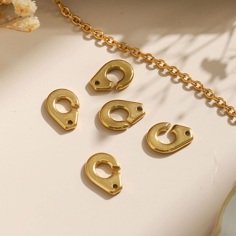 304 Stainless Steel Handcuff Pendant DIY Jewelry Connectors For Bracelet Necklace Making Smooth Metal Open Hooks Accessories