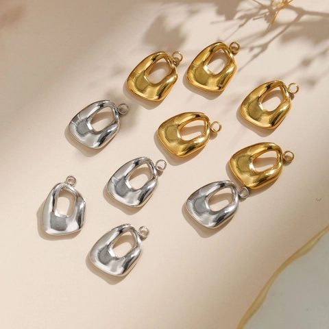 304 Stainless Steel Geometric Irregular Hollow Pendants DIY Jewelry Findings Gold Silver Charms For Necklace Making
