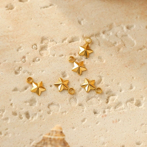 Ciondoli a Stella a Cinque Punte in Acciaio Inossidabile 304 per Creazione Gioielli Fai-da-te Collana Bracciale Accessorio Charms