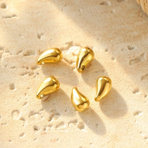 304 Stainless Steel Water Drop Beads Mirror Polished Metal Loose Beads For Jewelry Making DIY Necklace Bracelet Earring Dangle Pendants Accessories