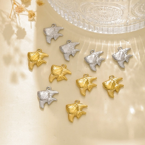 304 Stainless Steel Tropical Fish Pendant DIY Jewelry Making Accessories Ocean Small Fish Charms For Necklace Earrings