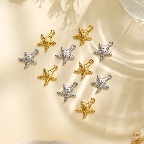 Colgantes de Estrella de Mar de Acero Inoxidable 304 Charms Para Fabricación de Pulseras Collares DIY Accesorios de Playa