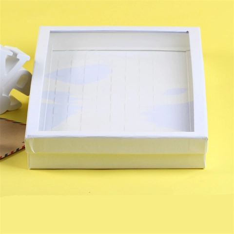 100 Slots Ring Display Box With Transparent PVC Lid White Hard Cardboard Jewelry Storage Case Organizer For Earrings Rings