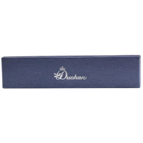 Minimalist Dark Blue Textured Paper Necklace Jewelry Gift Box With Silver Stamping Logo Elegant Jewelry Packaging Case