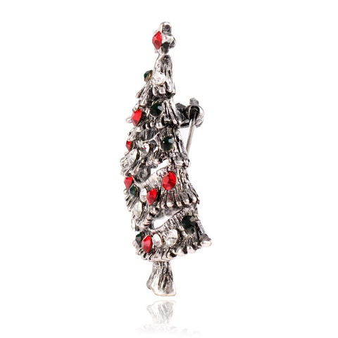 Vintage Legierung Weihnachtsbaum Brosche Strass Festlicher Dekorativer Schmuck Geschenk Für Damen
