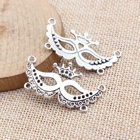 Vintage Zinc Alloy Crown Mask Charms Antique Silver Bronze Pendants For Jewelry Making Necklaces Bracelets DIY Findings