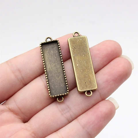 Vintage Zinc Alloy Cabochon Base Connector Bezel Setting Geometric Pendant Tray For DIY Jewelry Making Findings Craft Accessory