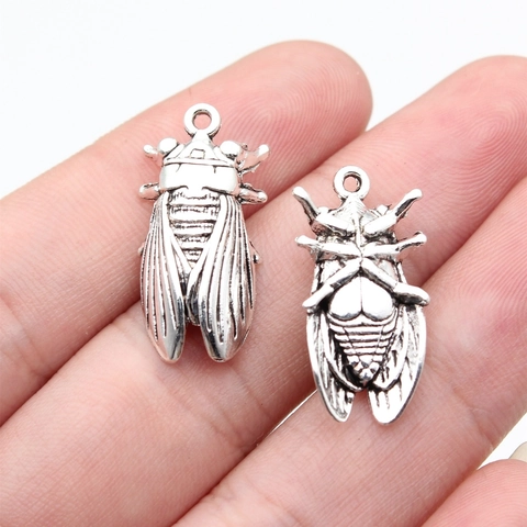 Vintage Alloy Cicada Insect Pendants For Jewelry Making DIY Charms Crafting Accessories Antique Gold Silver Bronze Charms