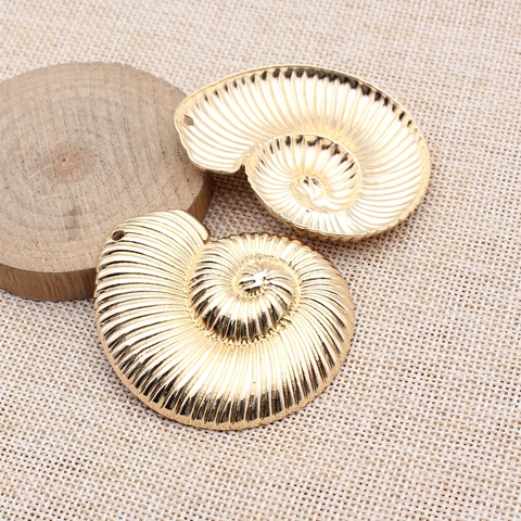 Large Zinc Alloy Nautilus Sea Shell Pendant Spiral Pattern Electroplated Metal Charms For DIY Necklace Jewelry Making