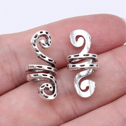 Vintage Alloy Spiral Dreadlock Beads Retro Antique Gold Silver Hair Jewelry Making Pendants Accessories For Braids DIY Craft