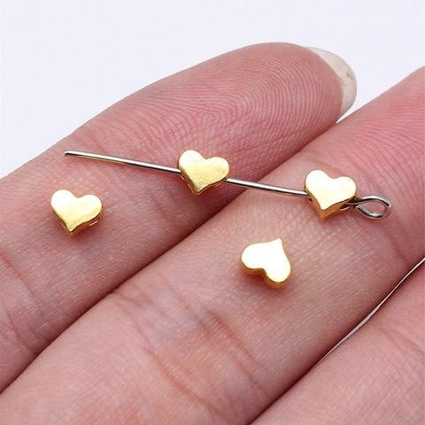 Vintage Zinc Alloy Heart Shape Small Hole Beads For DIY Jewelry Making Accessories Heart Beads For Necklace Bracelet Crafting