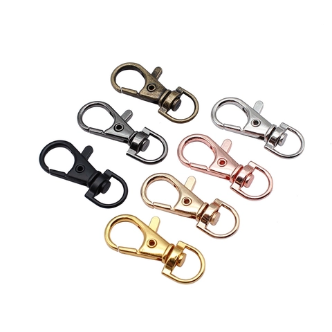 Metal Swivel Lobster Clasp Hook For Keychains Bag Accessories Zinc Alloy Electroplated DIY Jewelry Findings Lobster Buckle Snap Hook