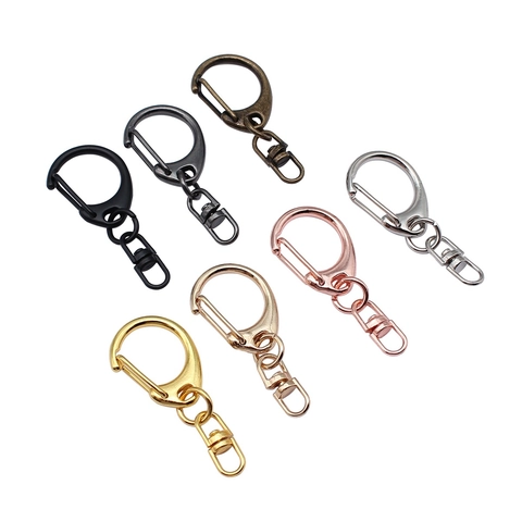 43mm DIY Jewelry Finding Lobster Clasp With Swivel D Ring Keyring Bag Connector Electroplated Metal Trigger Snap Hook For Crafts