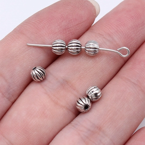 Vintage Zinc Alloy Striped Pumpkin Beads Spacer Beads Small Hole For DIY Jewelry Making Necklaces Bracelets Parts