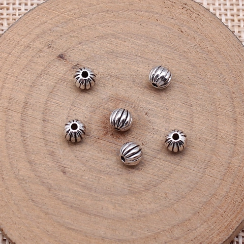 Vintage Zinc Alloy Striped Pumpkin Beads Spacer Beads Small Hole For DIY Jewelry Making Necklaces Bracelets Parts