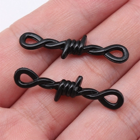Gothic Punk Black Alloy Pendants For DIY Jewelry Making Star Spider Web Barbed Wire Design Charms Accessory