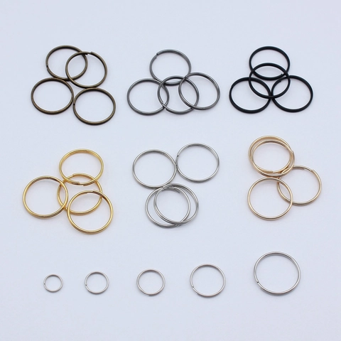 Metal Double Loop Split Rings For Keychain Making DIY Jewelry Accessories Multi Color Electroplated Key Rings Connectors