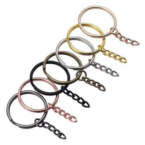Fournitures de Fabrication de Bijoux DIY Anneaux de Clé en Métal de Fer Avec Chaîne à 4 Maillons Accessoires Artisanat