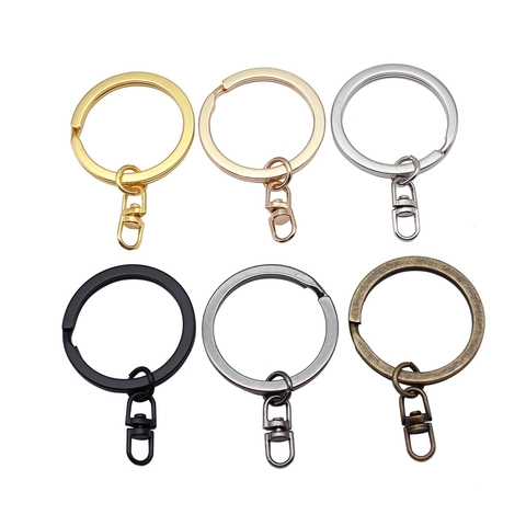 Iron Flat Key Ring Swivel Clasp Figure Eight Buckle For DIY Jewelry Making Vintage Metal Keychain Accessories Findings