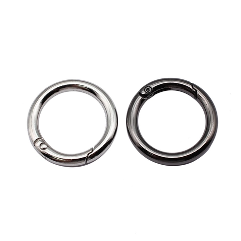 Zinc Alloy Round Spring Gate Rings Open O-Ring Buckles For DIY Keychain Bag Accessories Jewelry Making Connection Findings