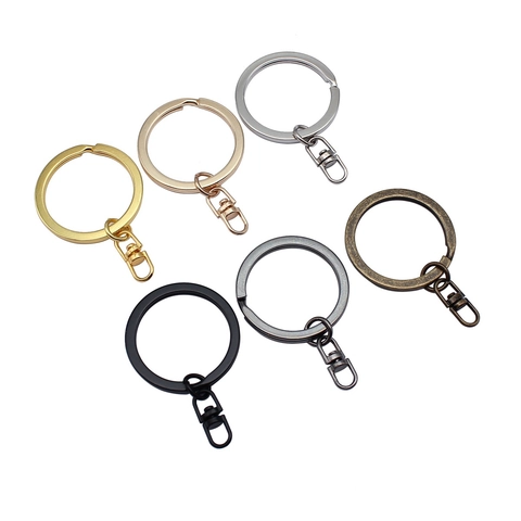Iron Flat Key Ring Swivel Clasp Figure Eight Buckle For DIY Jewelry Making Vintage Metal Keychain Accessories Findings
