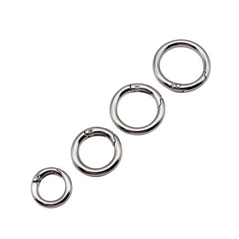 Zinc Alloy Round Spring Gate Rings Open O-Ring Buckles For DIY Keychain Bag Accessories Jewelry Making Connection Findings