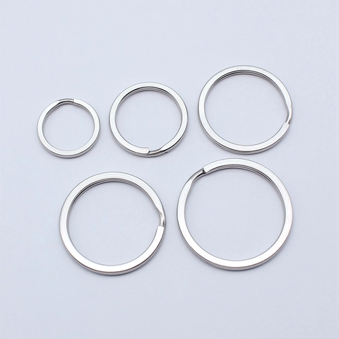 Edelstahl Flache Schlüsselringe Mehrere Größen DIY Schmuckzubehör Schlüsselanhänger Ringe Metall Spiralverbinder Ringe
