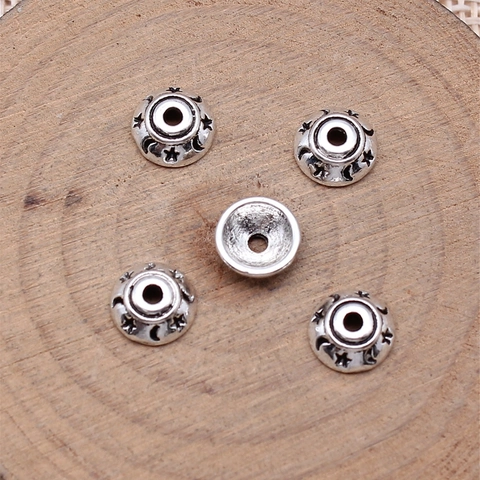 Coupelles à Perles en Alliage Vintage Étoile Lune Perles Intercalaires Célestes pour la Création de Bijoux DIY Accessoires